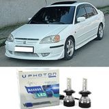 Photon Honda Civic Vtec 1 Es7 LED Xenon Uzun Kısa Far Ampulü H4 Access Yeni Seri Beyaz 2001-2004 - 00-Beyaz