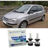 Photon Hyundai Getz Uzun + Kısa Far Ampulü H4 Access Yeni Seri Beyaz 2002-2009 - 00-Beyaz