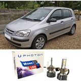 Photon Hyundai Getz Uzun + Kısa Far Ampulü H4 Mono Yeni Seri Beyaz 2002-2009