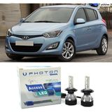 Photon Hyundai I20 LED Xenon Uzun + Kısa Far Ampulü H4 Access Yeni Seri Beyaz 2009 - 2014 - 00-Beyaz