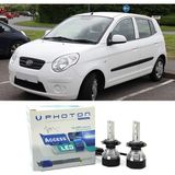 Photon Kia Picanto Uzun + Kısa Far Ampulü H4 Access Yeni Seri Beyaz 2004-2011 - 00-Beyaz