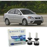 Photon Kia Rio LED Xenon Uzun + Kısa Far Ampulü H4 Access Yeni Seri Beyaz 2000-2011 - 00-Beyaz