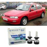 Photon Kia Sephia LED Xenon Uzun + Kısa Far Ampulü H4 Access Yeni Seri Beyaz 1992-2004 - 00-Beyaz