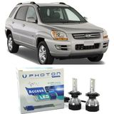 Photon Kia Sportage LED Xenon Uzun + Kısa Far Ampulü H4 Access Yeni Seri Beyaz 2004-2008 - 00-Beyaz