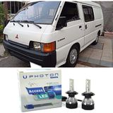 Photon Mitsubishi L300 LED Xenon Uzun + Kısa Far Ampulü H4 Access Yeni Seri Beyaz 1989-2012 - 00-Beyaz
