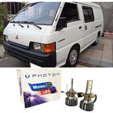 Photon Mitsubishi L300 LED Xenon Uzun + Kısa Far Ampulü H4 Mono Yeni Seri Beyaz 1989-2012