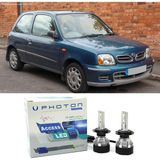Photon Nissan Micra K11 LED Xenon Uzun + Kısa Far Ampulü H4 Access Yeni Seri Beyaz 1992-2002 - 00-Beyaz