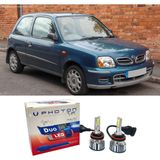 Photon Nissan Micra K11 LED Xenon Uzun + Kısa Far Ampulü H4 Duo Yeni Seri Beyaz 1992-2002