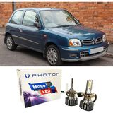 Photon Nissan Micra K11 LED Xenon Uzun + Kısa Far Ampulü H4 Mono Yeni Seri Beyaz 1992-2002