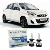 Photon Nissan Micra LED Xenon Uzun + Kısa Far Ampulü H4 Access Yeni Seri Beyaz 2010-2017 - 00-Beyaz