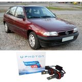 Photon Opel Astra F LED Xenon Uzun + Kısa Far Ampulü H4 Ultimate 9500 Lumens Yeni Seri Beyaz 1993-1998