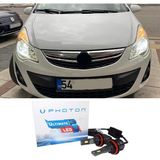 Photon Opel Corsa D LED Xenon Uzun Far Ampulü H1 Ultimate 9500 Lumens Yeni Seri Beyaz 2006-2014