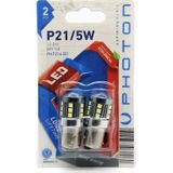 Photon P21/5w 12v Can-bus Led Ampul Gündüz Farı Geri Vites Stop Lambası 6000k Beyaz 2li Blister Ph7216 B2 1 Adet