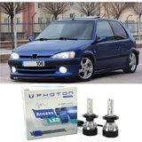 Photon Peugeot 106 LED Xenon Uzun + Kısa Far Ampulü H4 Access Yeni Seri Beyaz - 00-Beyaz