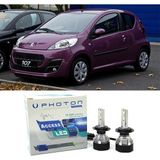 Photon Peugeot 107 Uzun+Kısa Far Ampulü H4 Access Yeni Seri Beyaz 2005-2014 - 00-Beyaz