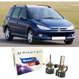 Photon Peugeot 206 Sw Uzun+Kısa Far Ampulü H4 Mono Yeni Seri Beyaz 2002-2007