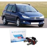 Photon Peugeot 206 Sw Uzun+Kısa Far Ampulü H4 Ultimate Yeni Seri Beyaz 2002-2007