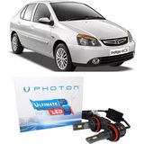 Photon Tata Indigo LED Xenon Uzun+Kısa Far Ampulü H4 Ultimate 9500 Lumens Yeni Seri Beyaz