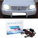 Photon Vw Bora LED Xenon Uzun + Kısa Far Ampulü H4 Ultimate 9500 Lumens Yeni Seri Beyaz