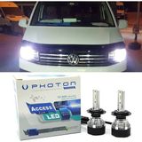Photon Vw Transporter T7 LED Xenon Uzun + Kısa Far Ampulü H4 Access Yeni Seri Beyaz - 00-Beyaz