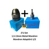 PHT Metal Mandren Elle Sıkmalı Supra 1,5mm - 13mm + Adaptör 1/2 Çevirici plt28000105