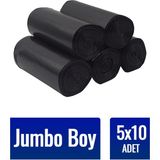 Phthome Çöp Torbası Jumbo Boy 10’lu 5 Rulo Kalın 80X110 Çöp Poşeti