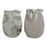 Phuti Collection Bebek Eldiven 2'li Çocuklar İçin Beyaz - Krem Renkli Sevimli Tasarım - 0 - 1 Ay