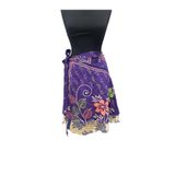Phuti Collection HİNT SAREE ÇİFT KULLANIMLI DOLAMA ETEK Mor Standart
