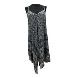 Phuti Collection İTALYAN VİSKON İP ASKILI ELBİSE Mavi Standart