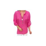 Phuti Collection İTALYAN%100 KOTON FİLE DETAYLI BLUZ Pembe Standart