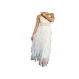 Phuti Collection KATLI TÜL DETAYLI İTHAL ELBİSE KREM S/M