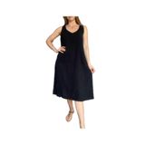 Phuti Collection KETEN KOLSUZ ELBİSE SİYAH 3