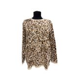 Phuti Collection LEOPAR DESENLİ KAZAK Bej Standart