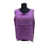 Phuti Collection MÜSLİN PİS DİKİŞ ARKASI DÜĞME DETAYLI BLUZ Mor M