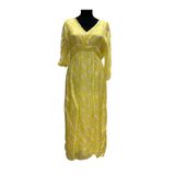 Phuti Collection PUANTİYELİ ŞİFON ELBİSE Sarı Standart