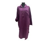 Phuti Collection YIKAMALI KOTON YARIM PATLI CEPLİ ELBİSE Mor Standart