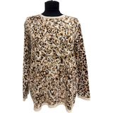 Phuti Leopar Desenli Kazak - Krem - Standart