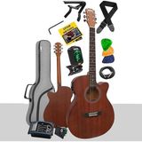 PHX-188EQ Set Masif Ağaç Elektro Akustik Gitar 4/4 (Gigbag Çanta Tuner Askı Capo Jak Kablo)
