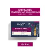 Phyto Cyane Kadın Saç Dökülmesine Karşı Serum 12 Ampülx5 ml Dönemsel Saç Dökülmesi Yoğun Bakım Kürü