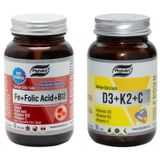 Phytodef Demir + Folik Asit + Vitamin B12 + Vitamin C - 30 Tablet & D3 + K2 + C - 60 Tablet