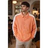 Pi Fashion Erkek Oversize Çıtçıtlı Gömlek Yaka Ceket - Somon