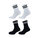 Pi Giyim 4 Çift Ekonomik Paket Erkek Kadın Unisex Çorap Soket Uzun Tenis Corap Çizgili Kolej Çoraplar