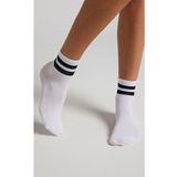 Pi Giyim 4 Çift Unisex Siyah Beyaz Çizgili Kolej Çorap