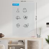 Pi Papers Akıllı Kağıt - 100x120 Cm Şeffaf, 2 Adet Yapışkansız Tutunan, Fotoğraf Not Belge Tutucu Özellikli, Yeri Değiştirilebilir, Taşınabilir, Pratik Yazı Tahtası - 100 x 120 cm