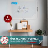 Pi Papers Akıllı Kağıt - 100x150 Cm Şeffaf, 2 Adet Yapışkansız Tutunan, Statik, İnovatif, Pratik, Duvara Yapışan Yazı Tahtası - 100 x 150 cm