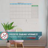 Pi Papers Günlük, Haftalık ve Aylık Planlayıcı Seti Yapışkansız Statik Tutunabilir Akıllı Kağıt Yazı Tahtası - Şeffaf