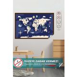 Pi Papers Hayvanlı Dünya Haritası - Eğlenceli Çocuk Odası Sticker, Yüzeye Zarar Vermeyen Sihirli Kağıt Harita