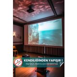 Pi Papers Projeksiyon Perdesi, Özel Boyut, Ev Sineması, Yapıştırıcı Gerektirmeyen, Duvar Projeksiyon Perdesi