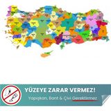 Pi Papers Türkiye Siyasi Haritası 150x87 Cm Yüzeye Zarar Vermeyen Sihirli Akıllı Kağıt 1 Adet