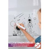 Pi Papers Uzay Temalı Çocuklar Için Boyama Etkinliği Çalışması, Yaz Sil Özellikli Statik Akıllı Kağıt Sticker